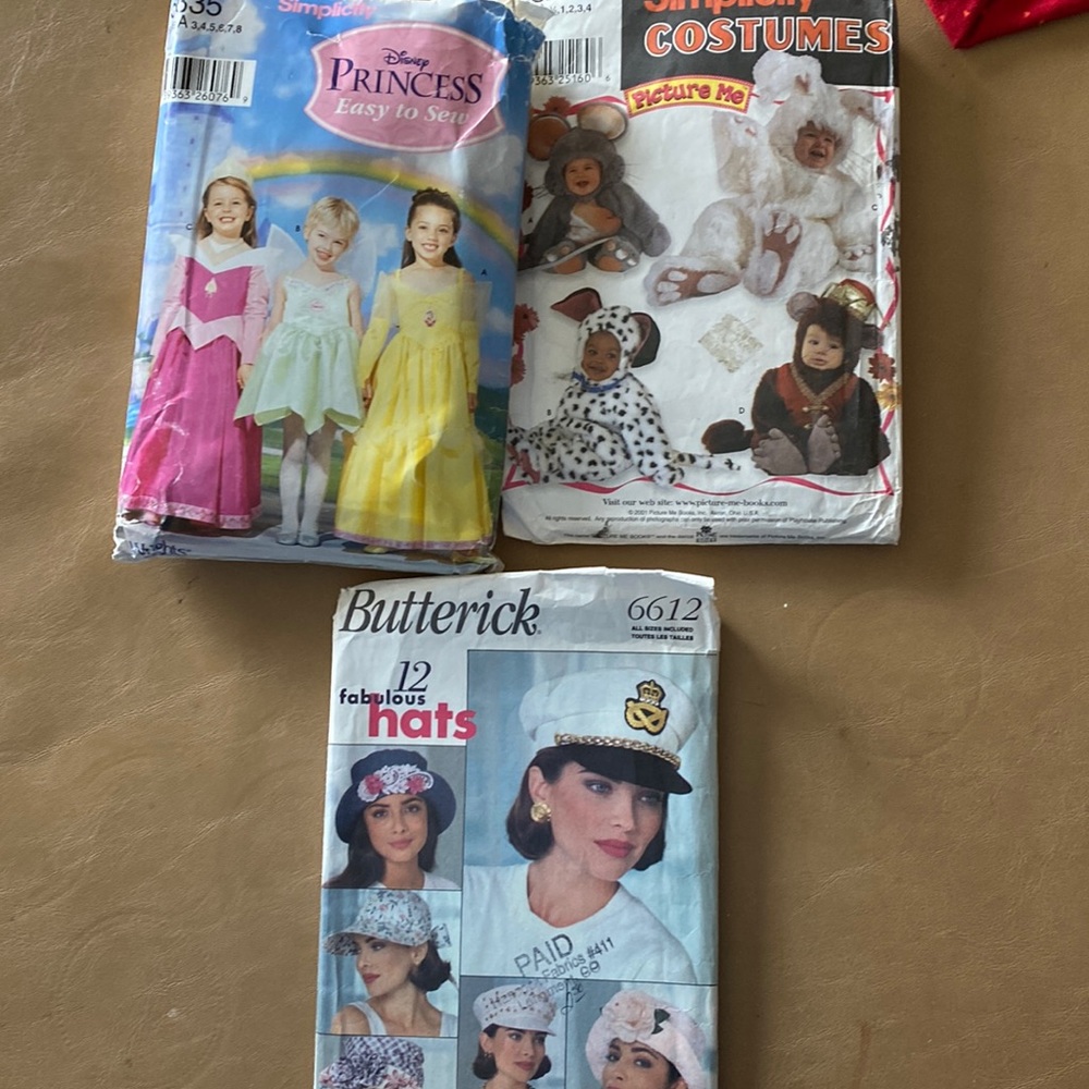 3-Patterns 2-Kid Costumes & 1-Ladies Hats